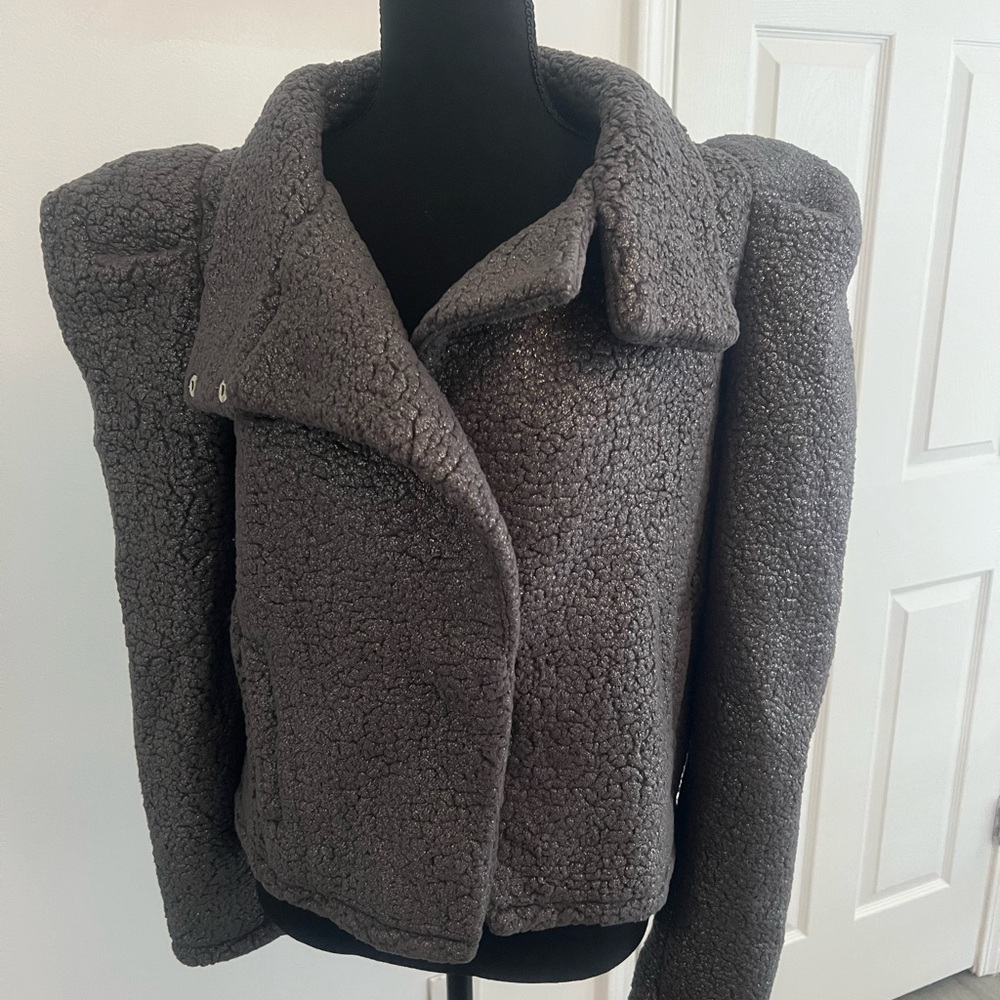Express Charcoal Teddy Jacket - image 1